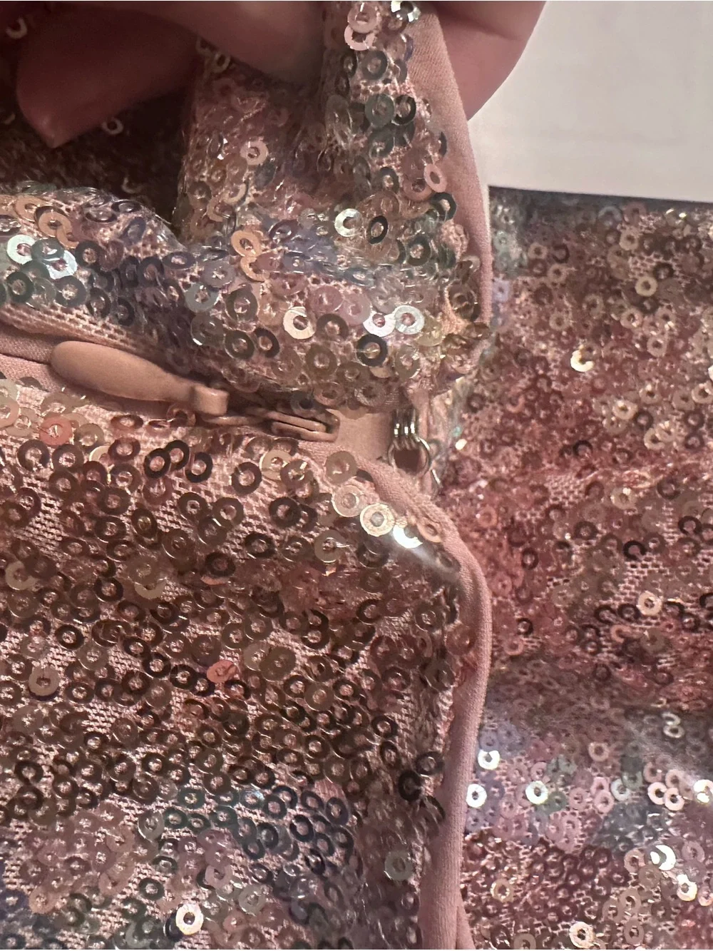 H&M Glitter Sequin Shift Dress - Gold, Rose Gold and Silver Swirl XS